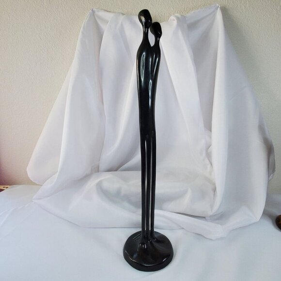 Louise Hederstrom Couple Statue, Two Become One, Bronze Modernist Human Figure - Picture 8 of 8